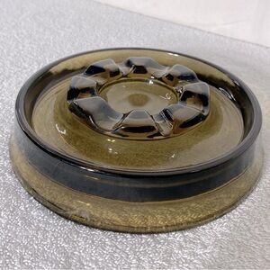 Vintage MCM Smoky Glass Ashtray Trinket Dish Glass Decor